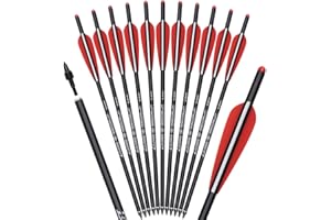 NIKA ARCHERY 12 Pièces Boulons d'arbalète flèches en Carbone 16'' 18'' 20'' Pouces flèches d'arbalète pour la Chasse à l'arbalète tir à l'arc Cible Pratique