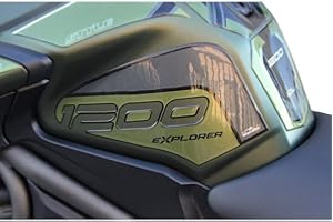 Resin Bike Motorcycle 3D Stickers Compatible with Triumph Tiger Explorer 1200 2016-2017. Fuel Tank Side Protections from Impact and Scratches. Pair of Resin Stickers - Made in Italy