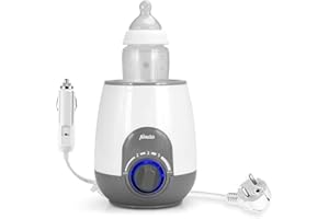 Alecto 815052 scaldabiberon per spostarsi a casa con funzione di mantenimento caldo, bianco, 12 v