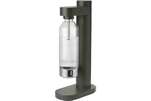 Stelton Brus Carbonator Dark Forest - Elegant Sparkling Water & Soda Maker, Reusable Bottle Included, Compatible with 425g/60L CO2 Cylinders (M18 x 1.5)