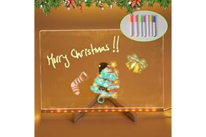 KOUAMOR 15/20/30 cm Tabla de dibujo LED luminosa para niños, tablero de notas LED con colores, tablero de dibujo LED con lápiz de color, fuente de alimentación USB, regalos para niños, niñas, adolescentes (30