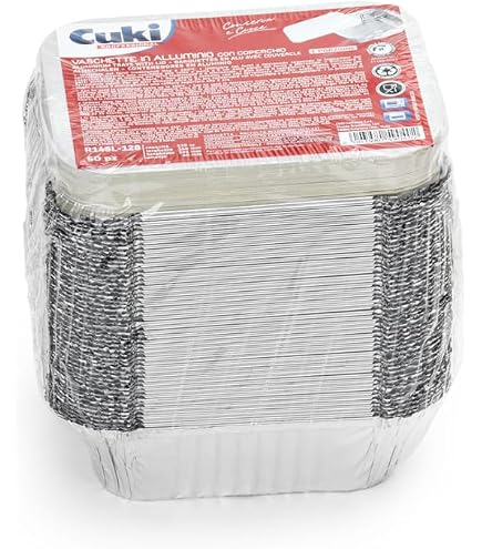 Couvercles Carton/aluminium CR2L CA Pour Contenants Aluminium 6 Portions - Lot De 50 - Compatibles Récipients R2L - Pour Conservation Et Transport Alimentaire - 10