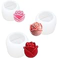 3D Rose Flower Mould - Resin & Silicone 3D Ice Cube Handmade Molds - Rose Flower Shaped Silicone Moulds - Candy & Chocolate Mold - 3 Pieces