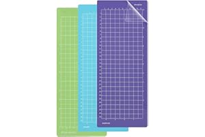 VNIDJGB 3 Pcs Cutting Mat, 12×4.5 Inch Plastic Cutting Mats for Cricut Joy,Non-Slip and Durable Cutting Mats,for Explore Air One Joy Maker Series Accessories,for Medium-Weight Materials.(Green,Blue,Purple)