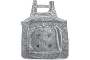OLDMOOM Warm Cat Carrier Apron with Holes, Cat Carrier Dog Pouch Apron, Plush Pet Carry Apron Hands- Kitten Carrier Bag, Hands- Shoulder Carry Apron, Comfort Towel Bag Apron for Small Dog Cat