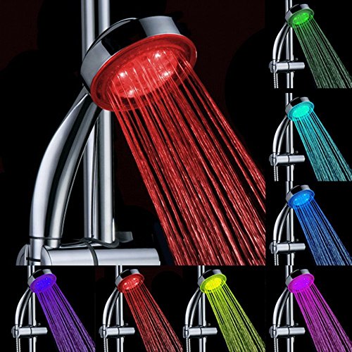 SANVA 7 Farbe LED Duschkopf Duschbrause Brausekopf mit Licht Farbwechsel Automatic