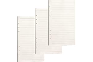 PALUDO 3-Pack Nachfüllpapier A6, 135 Blätter Liniert, 6-Löcher Refill für Filofax, Bullet Journal & Ringbücher