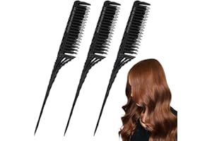 NIANOPKM Lot de 3 peignes à cheveux, peigne à toupet, peigne à dos de coiffeur, peigne à cheveux antistatique, peigne à queue de rat pour femmes, peigne à dos volume