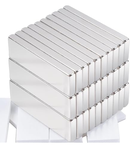 20 X Neodym Quadermagnet 10 X 10 X 2 Mm, Grade N52, Vernickelt, Magnetisiert Durch 2 Mm