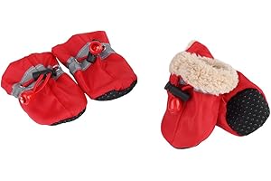 FDIT 4szt Buty dla psa Ochraniacze na łapy z zestawem elastycznej taśmy mocującej Podeszwa antypoślizgowa Buty dla psa Buty Wodoodporne Miękkie wyściełane bawełną (# 3-czerwony)