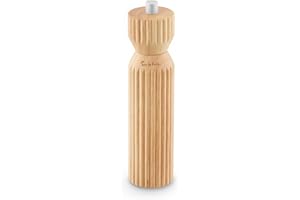 Sur La Table Manual Large Salt and Pepper Mill with Twist to Grind Mechanism, Easy to Clean, Made from Hevea Wood with FSC Certified Materials, Colour Me Happy, Natural Wood