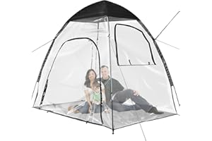 KMQRDZI Transparent PVC Sports Tent - Viewing & Grow Tent, Weatherproof Pop-Up Carport & Camping Canopy Gazebo for Outdoor Events