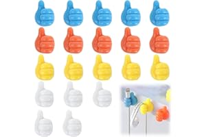 RAYKCE 20 Stück Silikon Daumen Wandhaken, Selbstklebende Haken Kreative Daumenhaken, Multifunktionale Wandhaken, Wasserdichte Selbstklebend Handgestenhaken für Nachttisch/Audiokabel/Netzkabeln/Schlüsseln