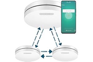 Aroha Smart & Link Detector de Humo Interconectado con WiFi - Batería de 10 Años - Alarma de Incendios con Tuya & Smartlife App - 3 Piezas