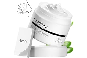LANBENA Blackhead Mask (30g), 60 Pieces Nose Pore Strips, Note: Cream Goes Dry out/Gunk below 25 Degrees, Place Bottle in Boiling Water to Soften
