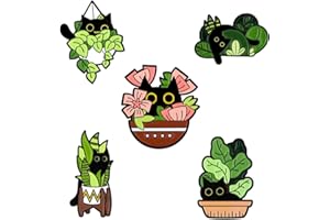 Oenothera 5 Pieces Enamel Cat Pins, Enamel Pins Set, Cute Brooch Pins, Animal Brooch, for Clothing Bags Sweater Shirt Jacket Backpack Accessory DIY Crafts