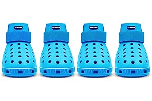 JoliR Design Dog Shoes for Hot Pavement - Dog Boots for Small & Medium & Large Dogs, Dog Boots Paw Protectors, Easy ON & OFF, Non-slip, Waterproof, Easy-Clean Dog Booties for Beach and Snow (Blue, L)