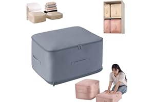 HOPASRISEE Compression Duvet Storage Bag Large Capacity, Ultra Space Saving Self Compression Organizer, Heavy Duty Moving Bags, Self Compression Moving Organizer Bags for Comforters, Clothes (Blue,XL)