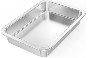 Onlyfire Rostiera Antiaderente, Teglia da Forno in Acciaio Inox per Grill a Gas/Carbone e Forno, 31.5 x 21.5 x 4.8cm