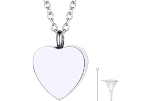 Richsteel Porta Cenizas Colgantes Arbol de Vida/Corazones/Crucifijos de Acero Inoxidable, Grabados Personalizables, con Collar Fino y Accesorios para Meter Cenizas