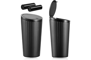 PUEDNO 2 Stück Auto Mülleimer mit 2 Rollen Müllsäcke, Tragbare Abdichtung Mini Mülleimer für Auto Zuhause, Mini Auto Mülleimer mit Pop-Top Deckel