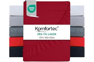 Komfortec dra-på-lakan i mikrofiber 180 x 200 cm – mjukt dra-på-lakan med allround gummi – passande lakan för madrasser upp t