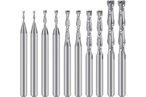 EU Hozly 1 mm 1,5 mm 2,0 mm 2,5 mm en carbure de tungstène 3.175 mm 2 Flûte Spirale Fraise CNC Gravure Bits de routeur