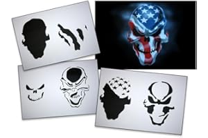 UMR-Design AS-062 ami skull Pochoir pour aérographe Step by Step Size XS