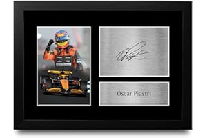 HWC Trading FR A4 Oscar Piastri McLaren Gifts Printed Signed Autograph Picture for F1 Formula 1 Racing Fans - A4 Framed
