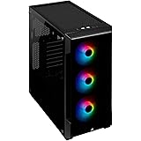 Corsair iCUE 220T RGB, Chasis Semitorre Inteligente ATX con Cristal Templado, Color Negro