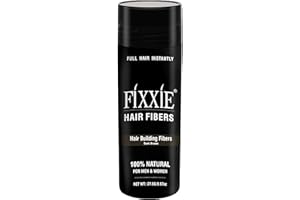 FIXXIE, FIXXIE FIXXIE Hair Fibres DARK BROWN for Thinning Hair 27.5g Bottle, Hair Fibre Concealer for Hair Loss for Men and Women, Naturally Thicker Looking Hair with Keratin Hair Fibers.