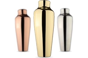 barmate Cocktail Shaker aus Edelstahl, Parisian Shaker, hochwertiges Barzubehör, 2-teilig 550 ml (gold)