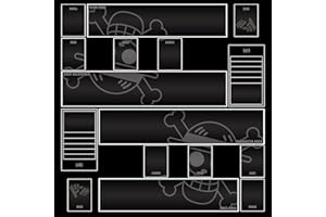 WAIFUWORLD SHOP One Piece Spielfeld Doppel Spielmatte mit Zonen | TCG Dual Playmat kompatibel mit dem One Piece Trading Card Game | Kartenspielmatte Basic Style in Schwarz