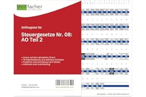 ‎STEINFACHER Steinfacher Griffregister für STEUERGESETZE Nr. 08: AO Teil 2