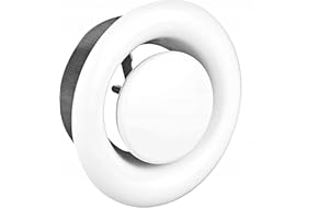 Hg hava Anemostat Wywiewny Ø 100 mm, Okrągły Zawór Wentylacyjny z Pierścieniem Montażowym, Cicha Kratka Wentylacyjna do Sufitów, Ścian i Kanałów Wentylacyjnych