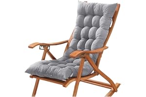 UWOBTN Cojín Reclinable para Tumbona, 120x48/150x48cm Cojines para Silla Mecedora, Exterior Reclinable Colchoneta Tumbona ,Cómodo Cojín de Sofá para Jardín, Piscina, Playa, Terraza y Balcón(B,120x48x8cm)