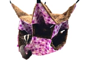 Oncpcare - Hamaca para Mascotas pequeña, con diseño de Cubo de azúcar, Cama Triple, Cama para Rata, cobaya, Cerdo, Accesorios de Cama, acogedora, túnel, Cueva de Animales pequeños Cama