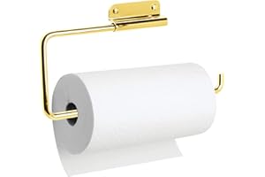 ARSUK porta rotolo da cucina, porta scottex da Parete Acciaio Inossidabile 29 x 0,75 x 13 cm (Ottone)