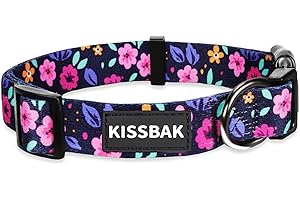 KISSBAK Collar Perros para Perros pequeños - Diseño Especial, Lindo Collar para Perros pequeños, medianos y Grandes, Collar Suave Ajustable con Flores, para Cachorros machos y Hembras(XS,Floral)