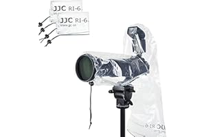 JJC Wodoodporny pokrowiec przeciwdeszczowy do aparatu Canon Nikon Sony DSLR z obiektywem do 18 "długości 7" szeroki, płaszcz przeciwdeszczowy do zewnętrznej lampy błyskowej na gorącą stopkę (2 sztuki)