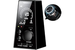 TERENCE Metrónomo Digital para Piano Guitar Bass Ukulele Instrument Electronic metrónomo con altavoz pantalla LCD volumen ritmo ajustable función de cronómetro recargable tempo 30-252 BPM