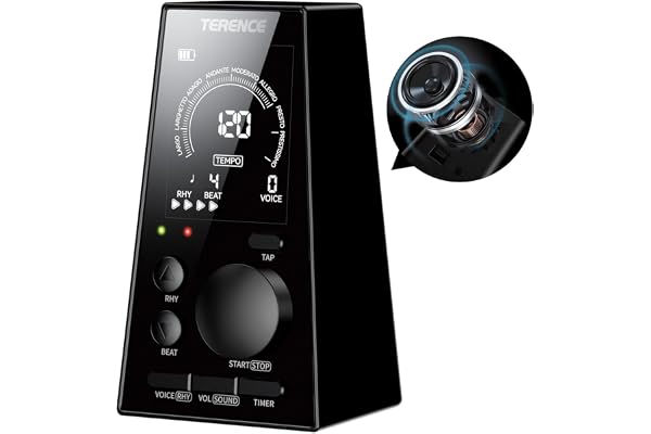 TERENCE Métronome Numérique Piano guitare basse eucliri instrument métronome électronique avec Haut - parleur LCD moniteur volume tempo réglable fonction de minuterie rechargeable tempo 30-252bpm