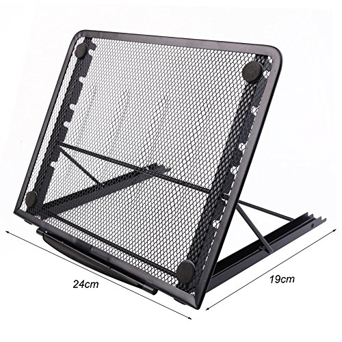 Laptopständer, belüftet, verstellbar, Metall Ineinander Notebook Standplatz, 24x19CM / 9.45×7.48Inch (schwarz) - 7