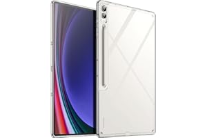 JETech Przejaśniać Etui do Samsung Galaxy Tab S9 Ultra 14,6 Cala,Nie Żółknie Przezroczyste Szczupły Osłona Tabletu z Twardym PC Tył i Miękkim TPU,Obsługuje Ładowanie Bezprzewodowe S Pen(Przezroczyste)