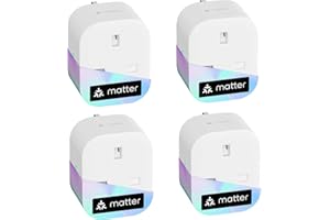Meross Matter Smart Plug Mini with Energy Monitoring, Works with Apple HomeKit, Alexa, Google Home, SmartThings, WiFi Plug with Voice Remote Control, 13A, 4 Packs