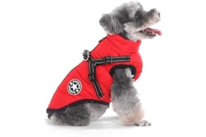 Aywoja Manteau Chien Hiver, Manteau Chien avec Harnais, Veste de Chien Imperméable pour Petit Moyen Grands Chiens, Conception de Bandes Réfléchissantes lavables en Machine