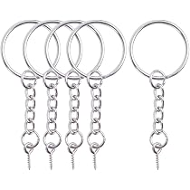 Lot De 10 Anneaux Porte-clés Métal Avec Chaînes & Fermoirs - Couleurs Assorties Pour Organisation Bijoux - 6