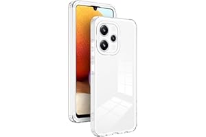 WOKEZ Funda para Xiaomi Redmi 12 4G/5G, Robusta Bumper Transparente Funda Protectora para Redmi12 con Marco de Color y Parte Trasera Duro, Antideslizante y Antihuellas Dactilares-Blanco