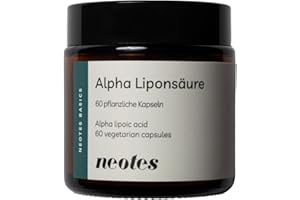 ‎NEOTES Alpha Liponsäure 300mg - 60 hochdosierte Kapseln - Premium Nahrungsergänzungsmittel - ohne unnötige Zusätze - Laborgeprüft - neotes