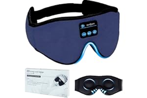 ZUXNZUX Masque de Sommeil Bluetooth, 3D Masque de Nuit femme et Homme, Masque Yeux Nuit Sommeil Pour Dormir Faire la Sieste Voyager Yoga Méditation